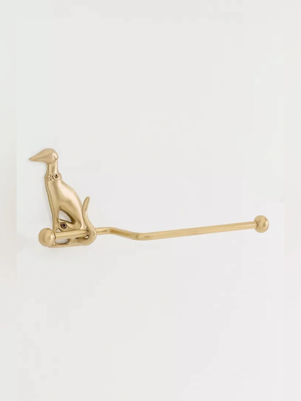 New Anthropologie Home Decor Brass Caine Dog Brass Toilet Paper Holder Hook